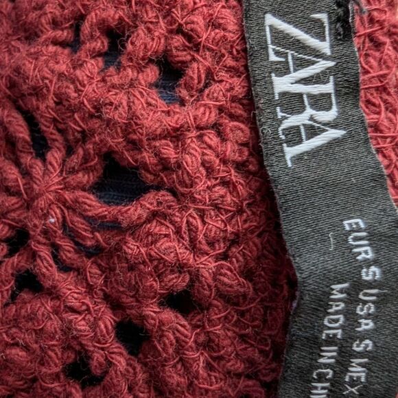 Zara brown cropped crochet top size s - Picture 5 of 5